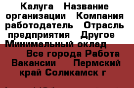 Калуга › Название организации ­ Компания-работодатель › Отрасль предприятия ­ Другое › Минимальный оклад ­ 12 000 - Все города Работа » Вакансии   . Пермский край,Соликамск г.